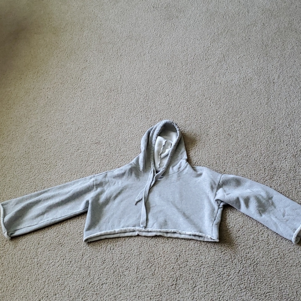 Grey croptop hoodie